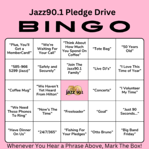 Play Pledge Drive Bingo!